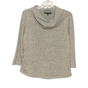 Adrienne Vittadini Cowl Neck Gray Pull Over Sweater Women's Size Large NWT